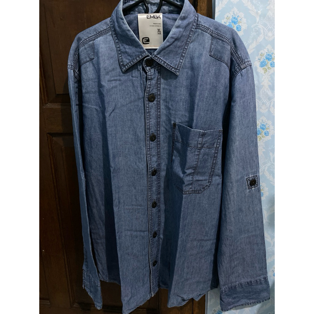 Kemeja Denim Wanita / Pria | Kemeja Unisex | Atasan Denim levis