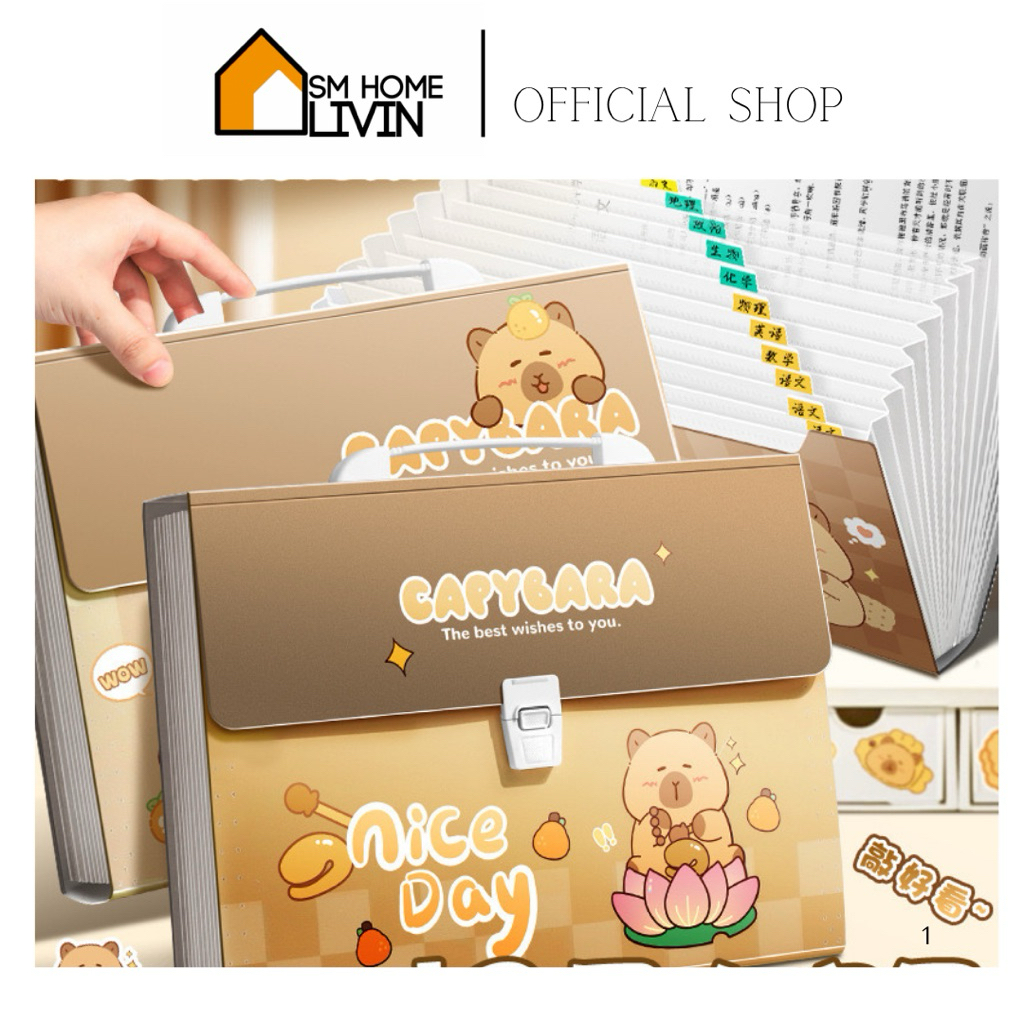 SM HOME 2- TAS MAP DENGAN PEGANGAN MAP DOKUMEN ANAK HANDLE CAPYBARA LUCU MURAH