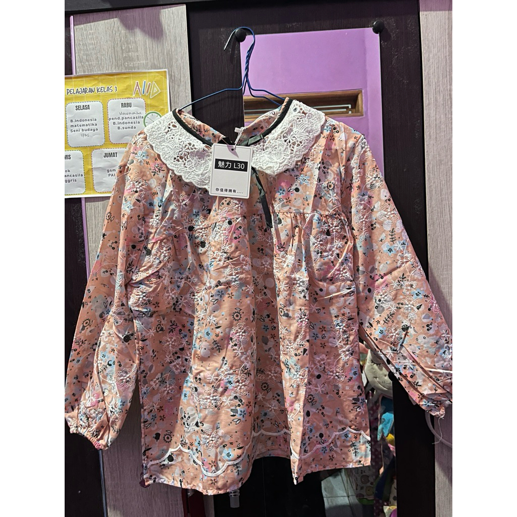 Katun bordir kerah korea