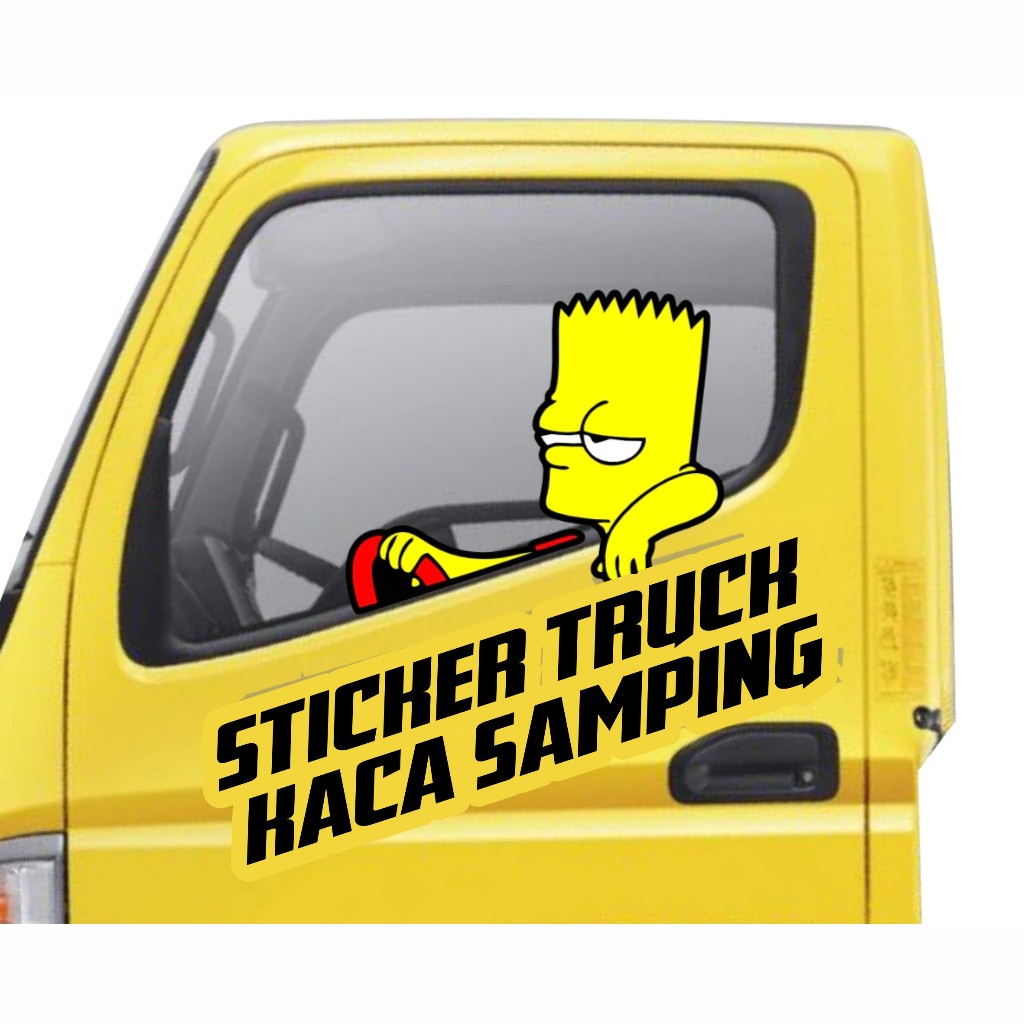 Stiker truk mobil pickup - stiker kaca samping SIMPSON Simpsons truk truck pickup mobil  stiker kaca