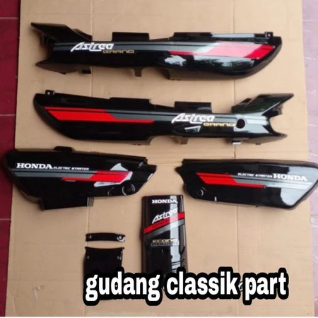 Cover Body Honda Astrea Grand Sabit Tebal Ori MERAH ABU