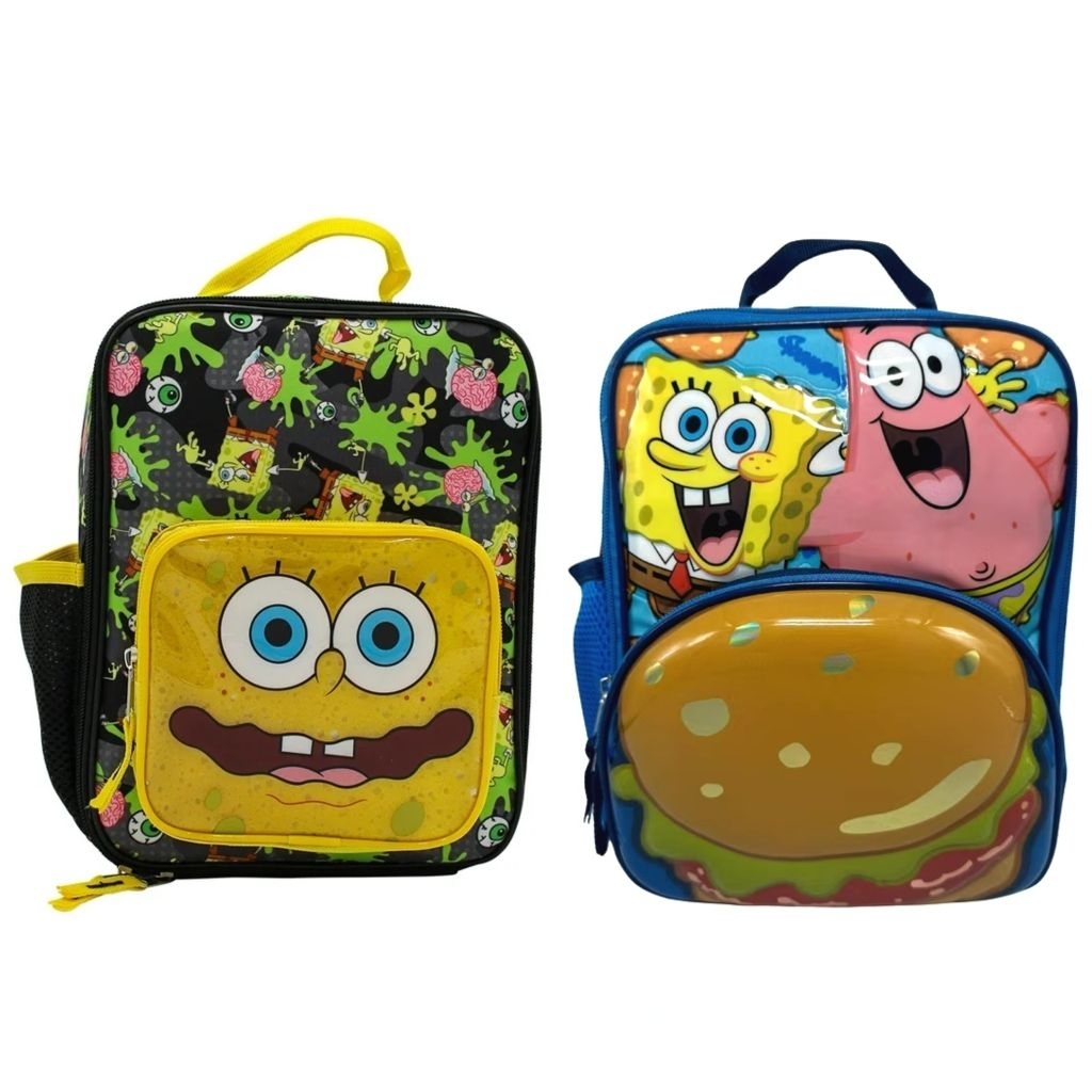 Tas Bekal Makan Anak Spongebob Squarepants Patrick Krabby Patty Biru Hitam Laki Laki Perempuan Lunch