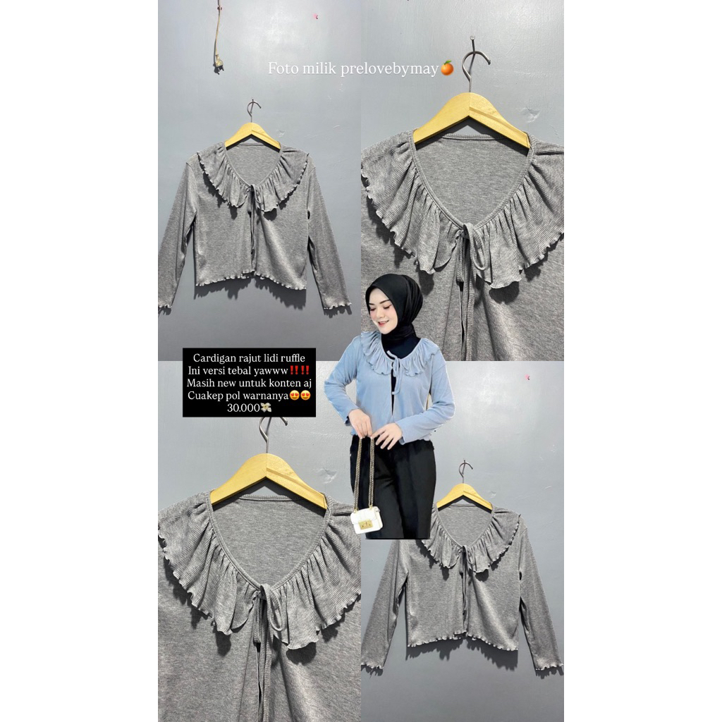 Prelove cardigan ruffle abu misty