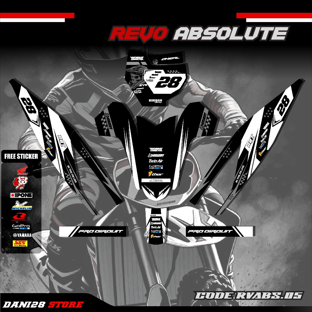 (COD) Sticker Variasi RBT/GTX REVO 110 ABSOLUTE Decal Striping Bebek Modif RBT, REVO.ABS-05