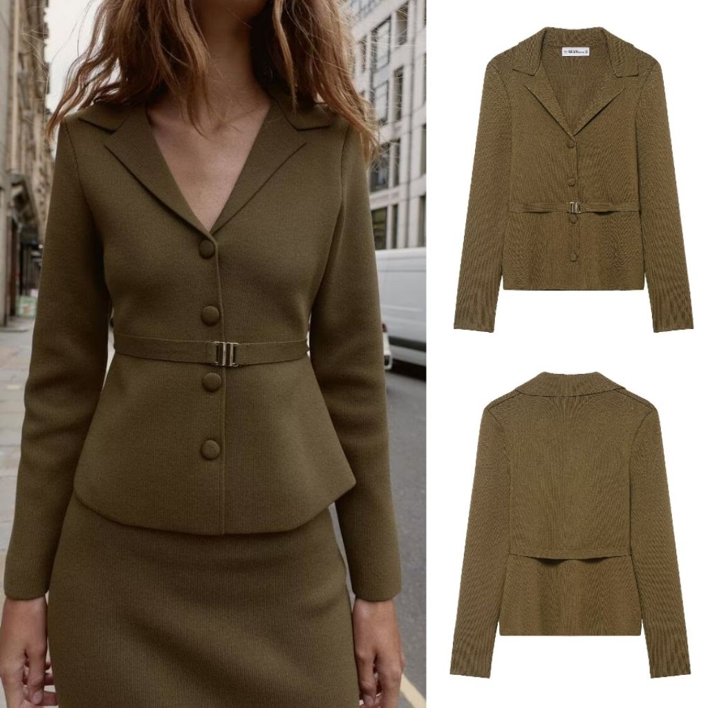 OliveGreen Autumn Knit Blouse  79537 (TENC)