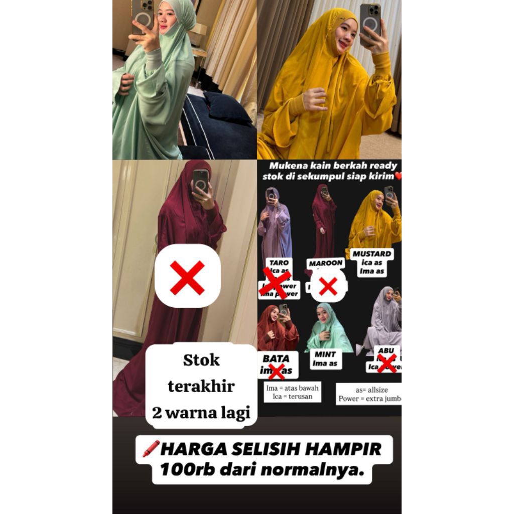 mukena icaima IMA (PENGGALAN) KAIN BERKAH