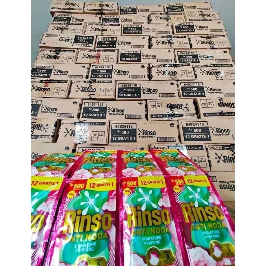 GROSIR 3 DUS RINSO 312 SACHET RINSO CAIR RINSO SABUN CUCI BAJU