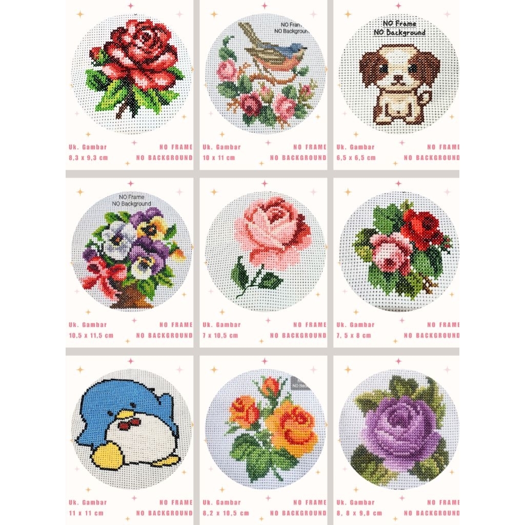 Strimin Kristik jadi / cross stitch dekorasi NO FRAME NO BACKGROUND