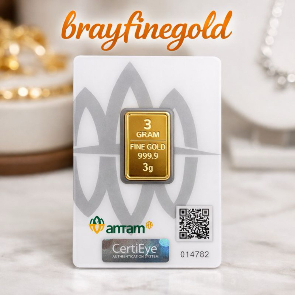 Emas Batangan ANTAM 3 Gram CertiEye 2025 Original 999.9 | Brayfinegold