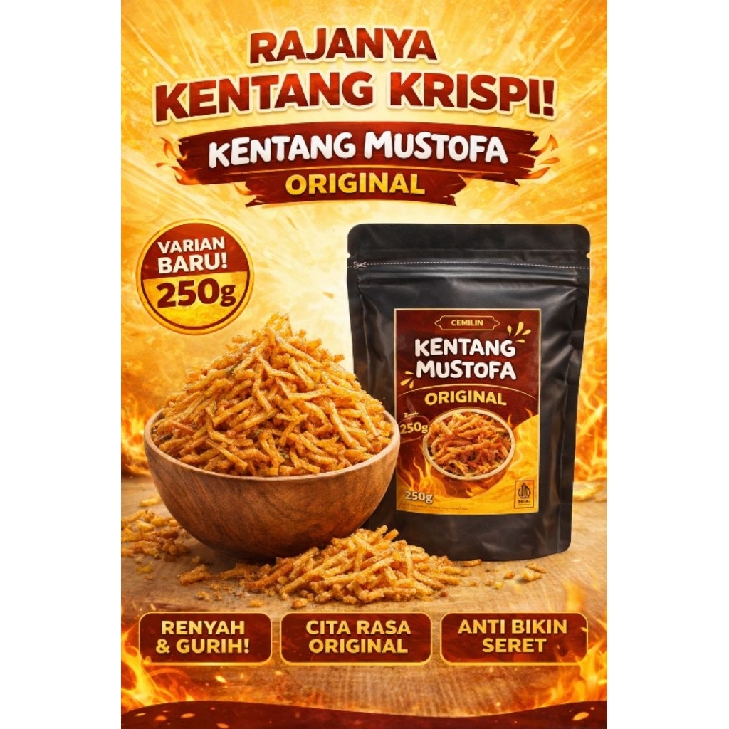 Cemilin kentang mustofa original 250g kering kentang awet oleh-oleh jakarta teman makan nasi kentang