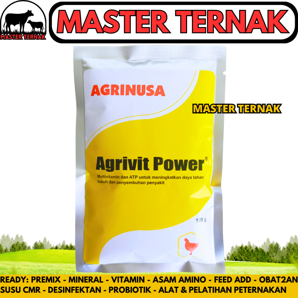 AGRIVIT POWER 100 GRAM - Vitamin Ayam ATP Meningkatkan Daya Tahan Tubuh & Atasi Kelelahan Ternak