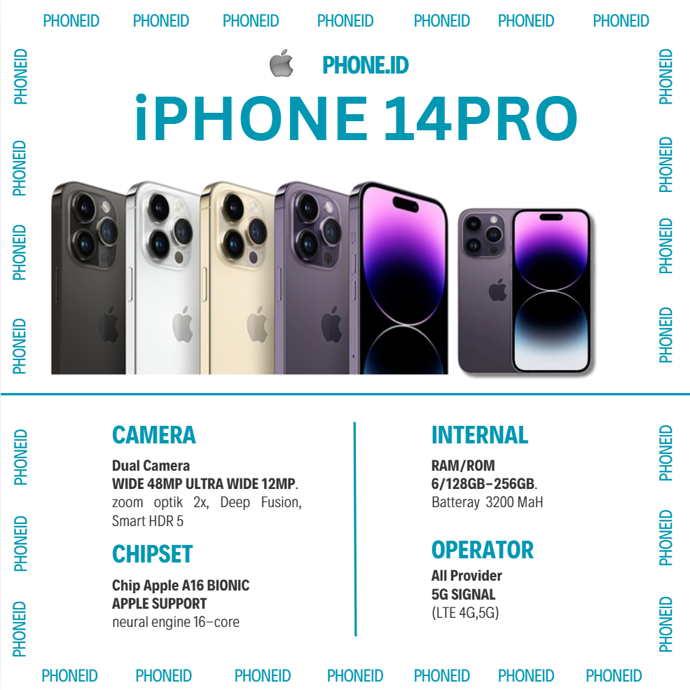 IP 14 PRO 256GB/128GB SECOND FULLSET MULUS