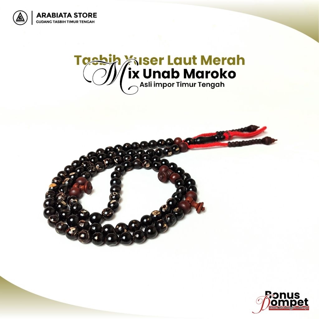 Tasbih Antik Unab Maroko mix Yuser Laut Merah