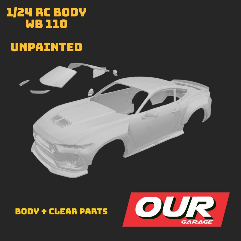 Body Mini RC Drift 1/24 Mustang RTR Formula Drift RAW