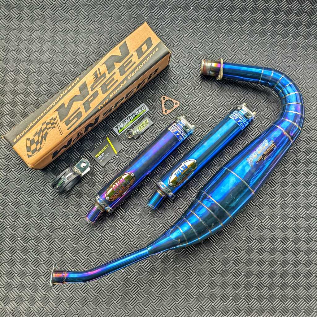 KNALPOT RX KING Kolong PDK Biru Silincer Stainlees Purple Blue ORIGINAL WIN SPEED