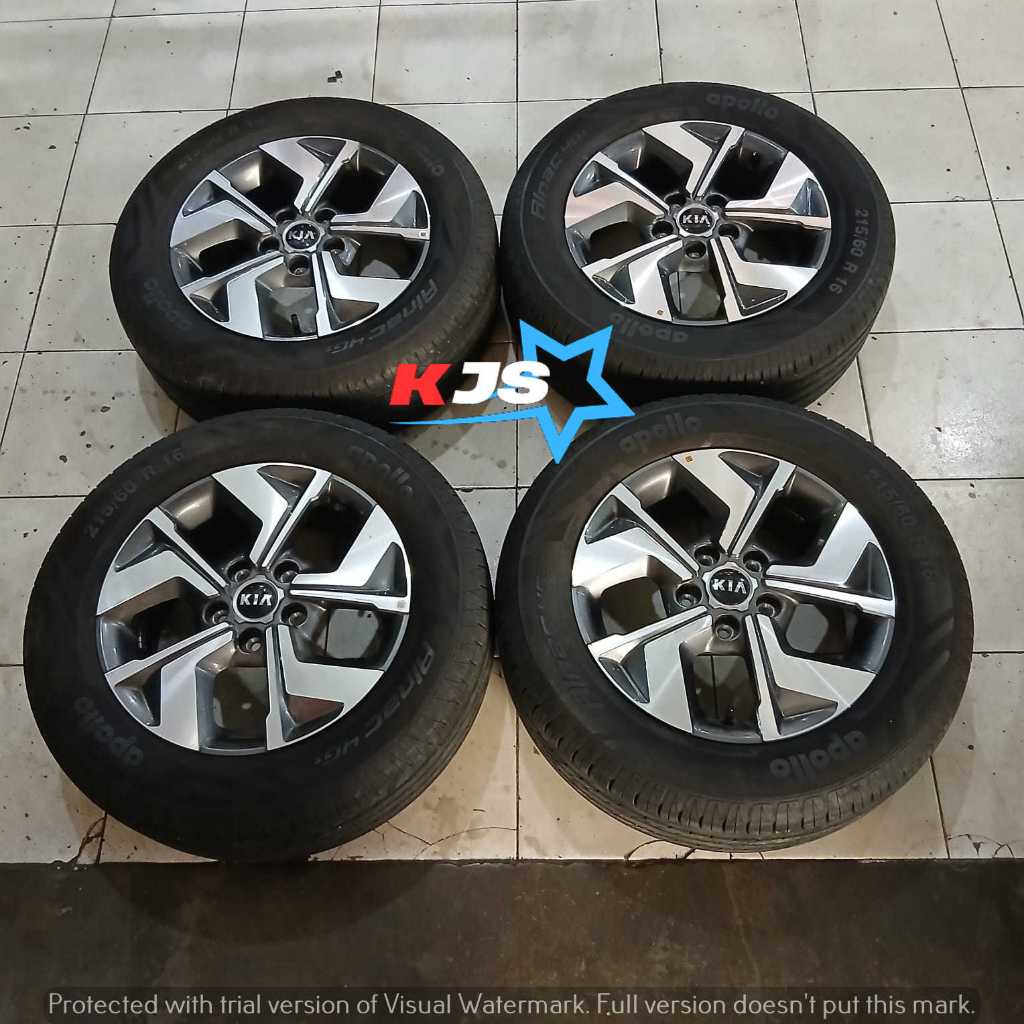 Velg Standar Kia R16 H5x114,3 + Ban 215 60 R16 Grey Polish Bisa Buat New Carry L300 Apv Innova Brv C