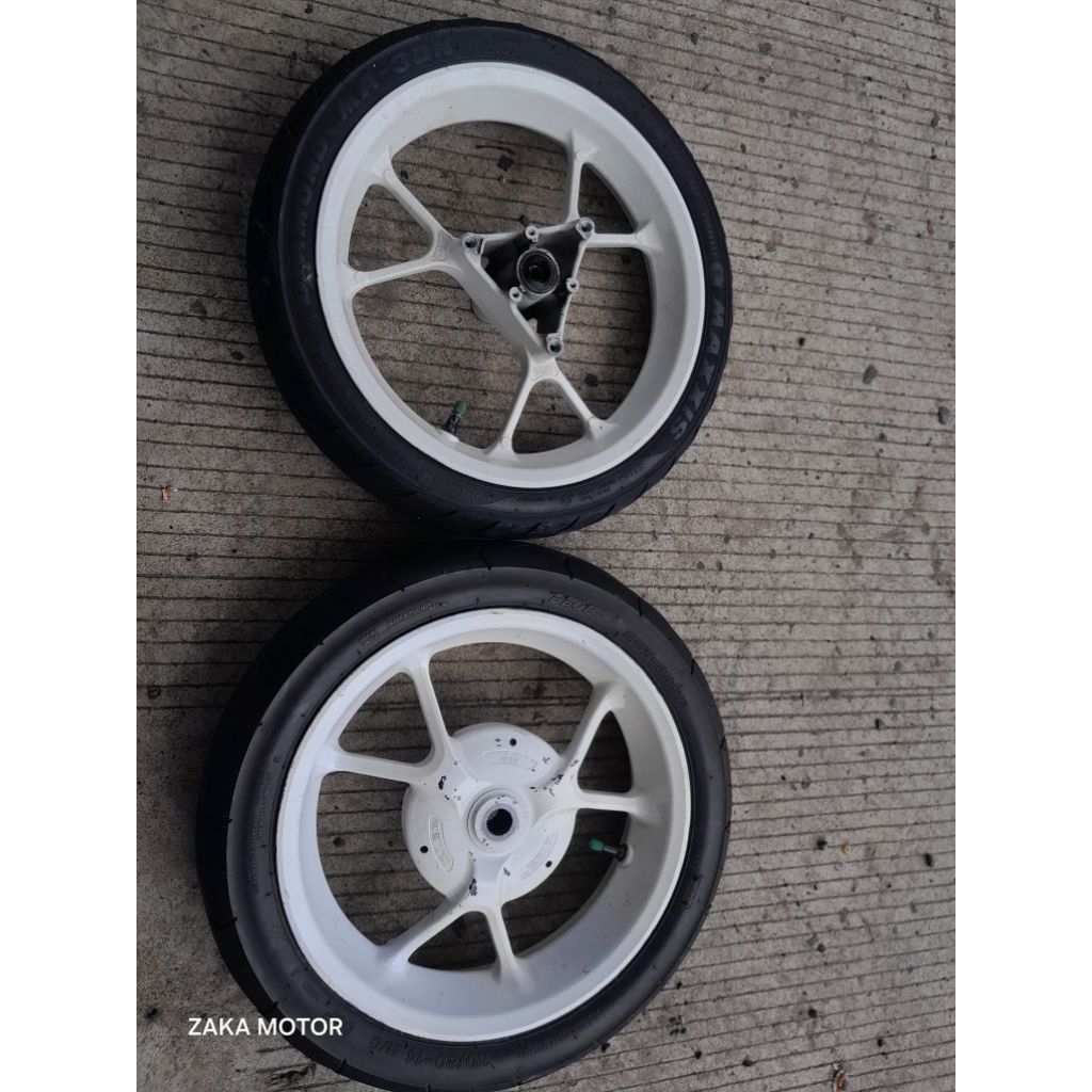 Velg Velek Sepasang Depan Belakang Set Ban Aerox 155 Original