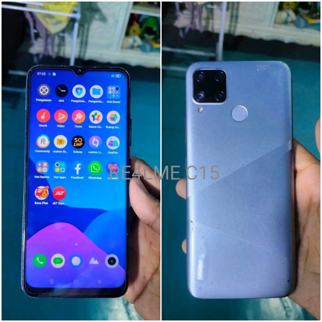 HP REALME C15,HP RE4LME 5i HP SECOND NORMAL SIAP PAKAI