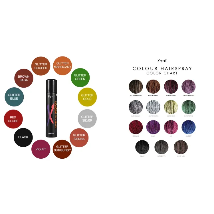 XPERT Hair Spray Cat Rambut Semprot Sementara Hitam 75ml Tahan Lama Anti Air