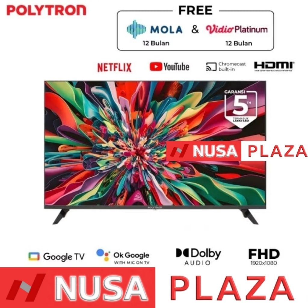 TV POLYTRON 40 / 39 INCH FHD GOOGLE TV PLD-40RG9059 (KHUSUS MEDAN)