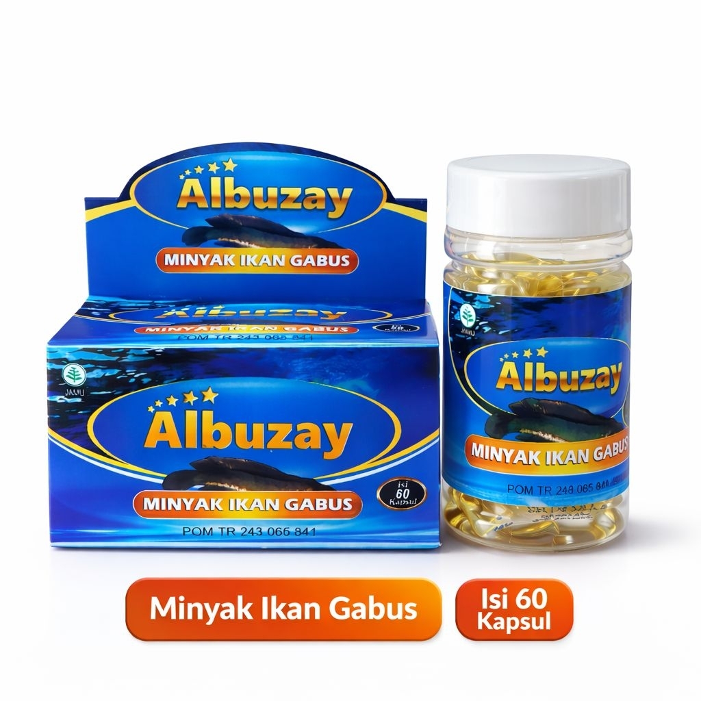 Albuzay Minyak Ikan Gabus 60 Kapsul | Minyak Ikan Gabus Asli | BPOM