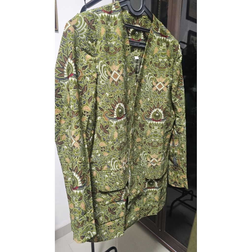 -size XXL- Blazer Batik Persit KCK, bahan Katun Printing + furing badan, saku kanan kiri - ukuran XX