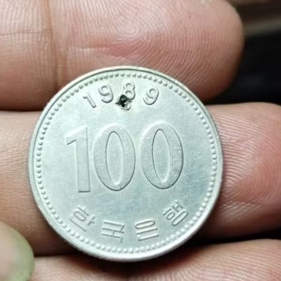 UANG KOIN LAMA 1 WON KOREA SELATAN 1989 ASLI TEMUAN PERNAH DI PAKAI KODE 402