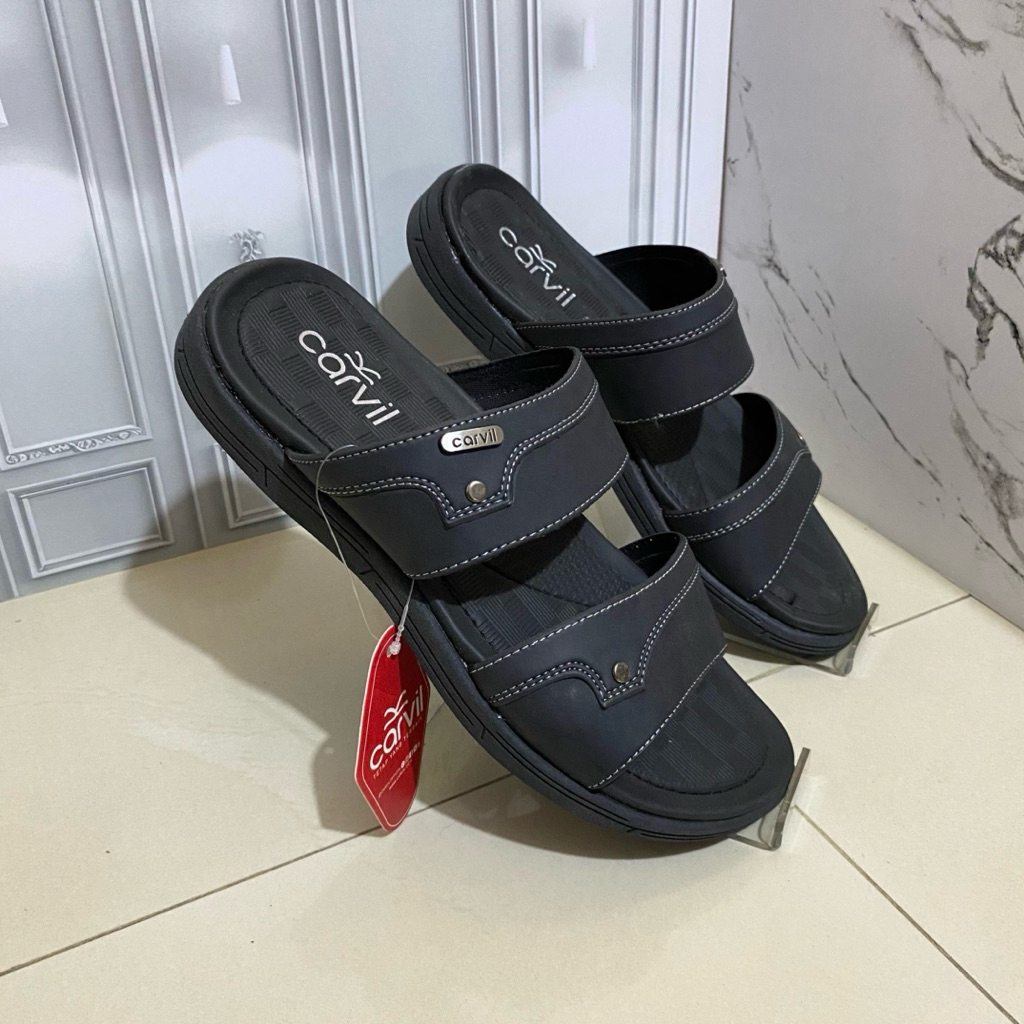 Carvil - Sendal Pria Slide Double | Sendal Carvil Pria Terbaru