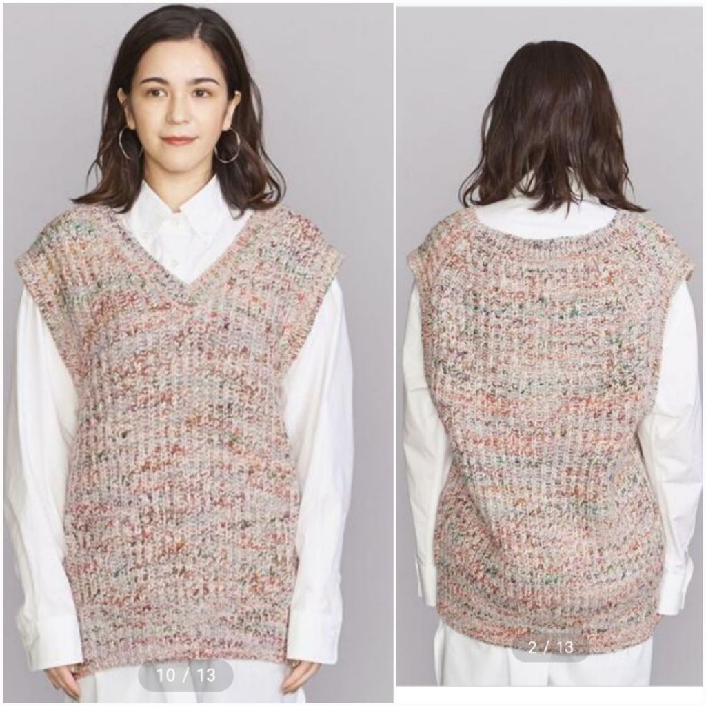 BEAUTY & YOUTH (UNITED ARROW) oversize wool blend vest