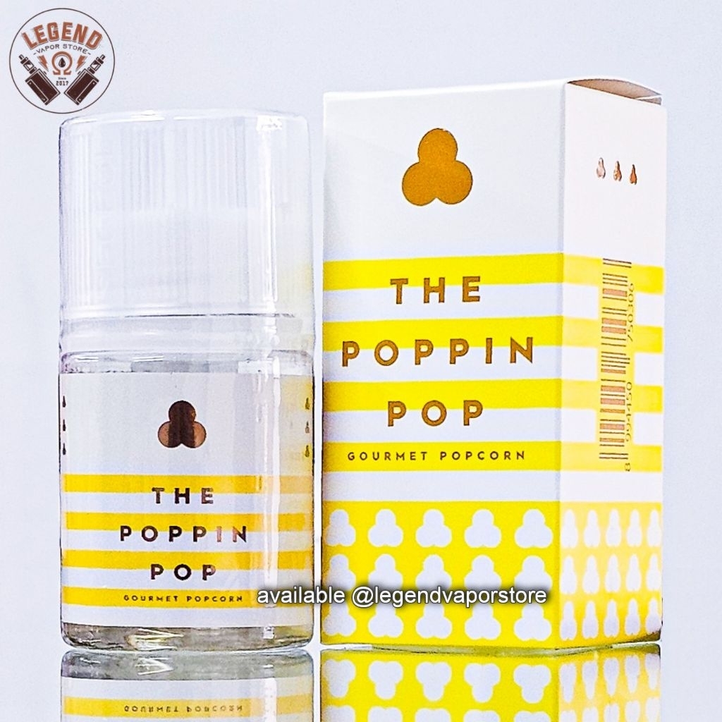 FREEBASE - LIQUID THE POPPIN POP Caramel Butter Popcorn 60ML 4MG 7MG 10MG AUTHENTIC