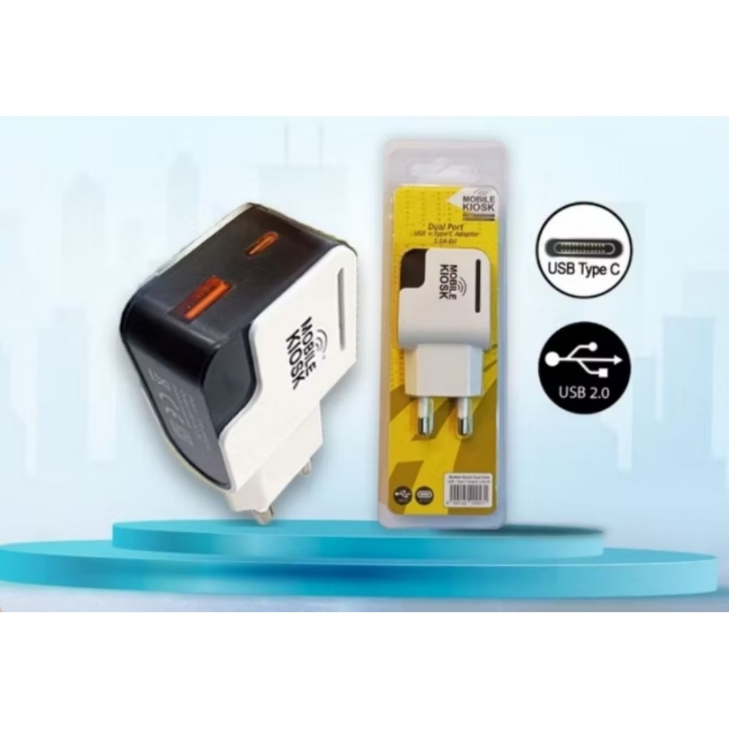 mobile kiosk adaptor  dual port usb + type c