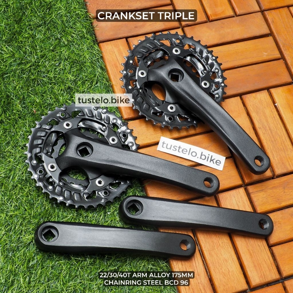 Crankset Triple Chainring 22 30 40T Crank 3 Speed BCD 96 MTB Vintage Commuter