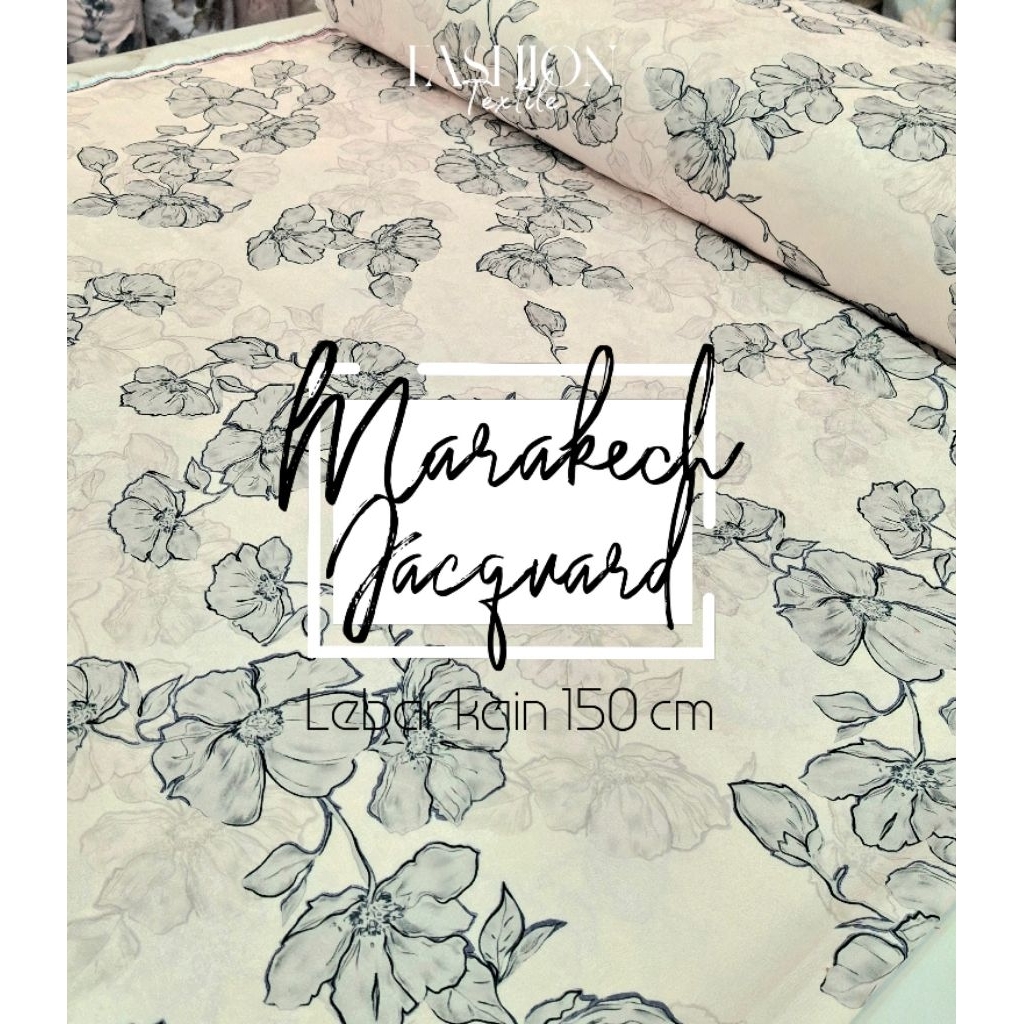 Kain Marakech Jacquard Premium | Bahan Dress Baju kurung Melayu