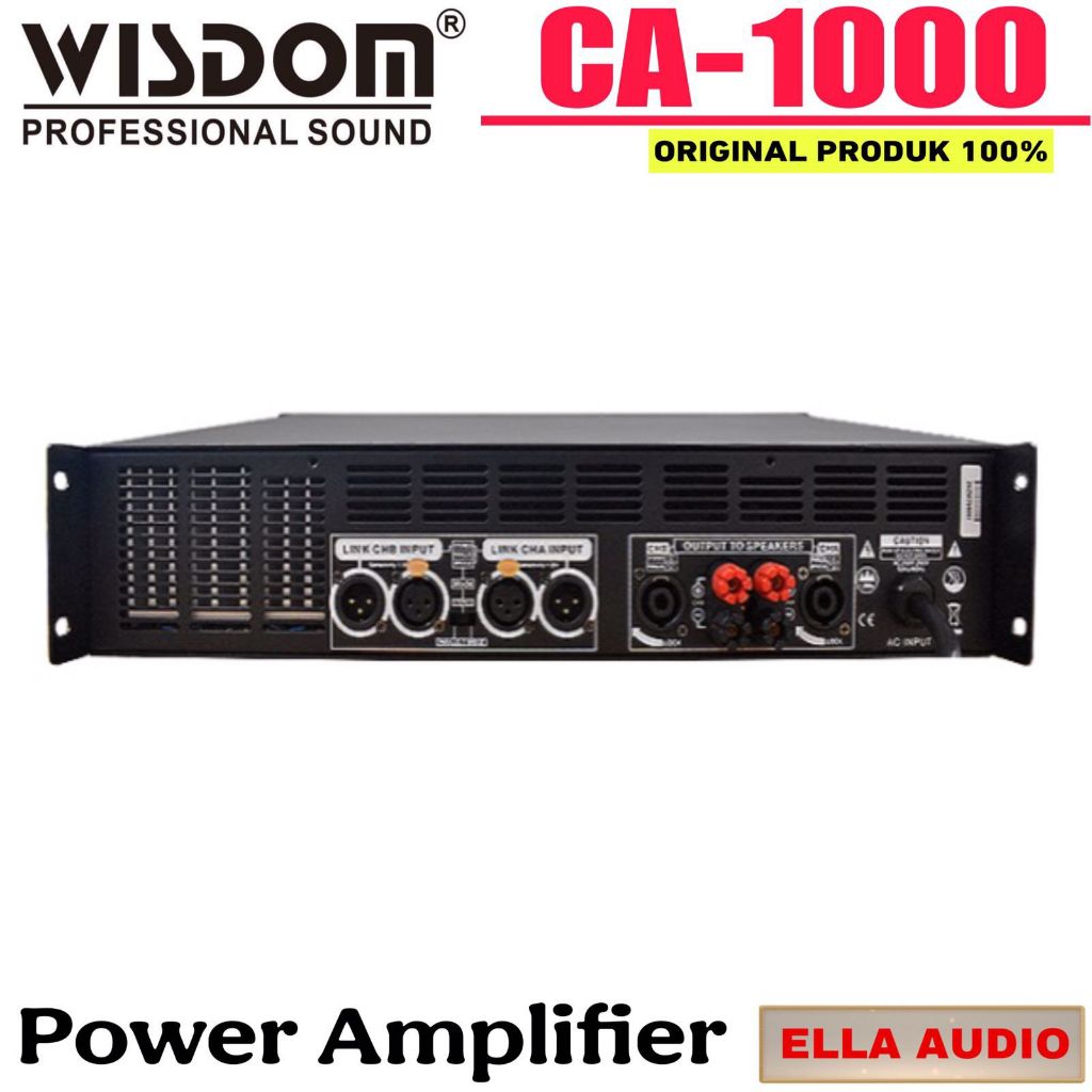 Power Amplifier Wisdom CA1000 CA-1000 Amplifier 2-Channel Wisdom CA 1000