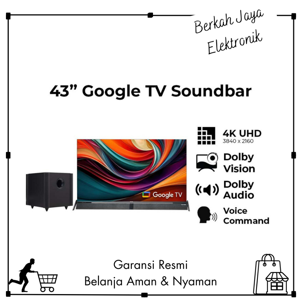 LED TV POLYTRON 43 INCH 4K SMART GOOGLE TV PLD 43BG5058