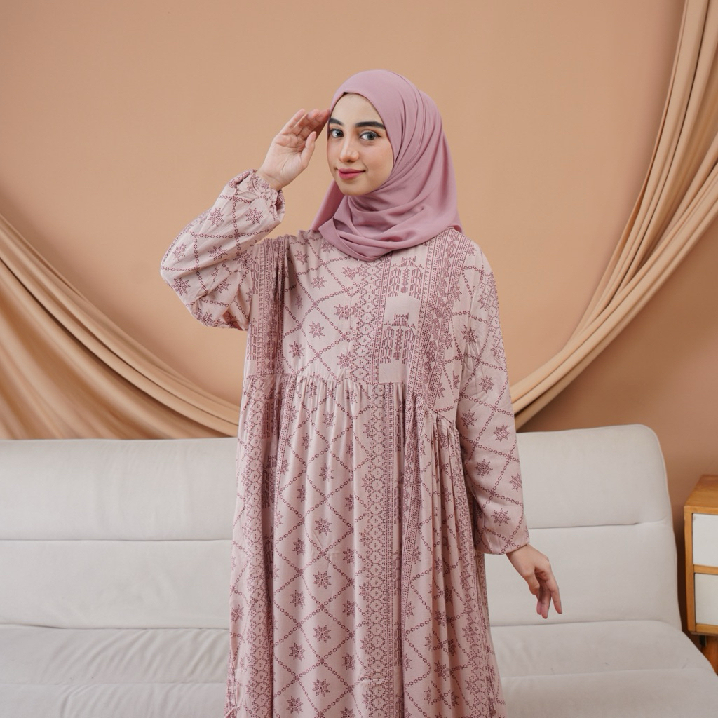 DRESS FLOWY MINI DRESS GAMIS RAYON  / GAMIS RAYON PREMIUM JUMBO