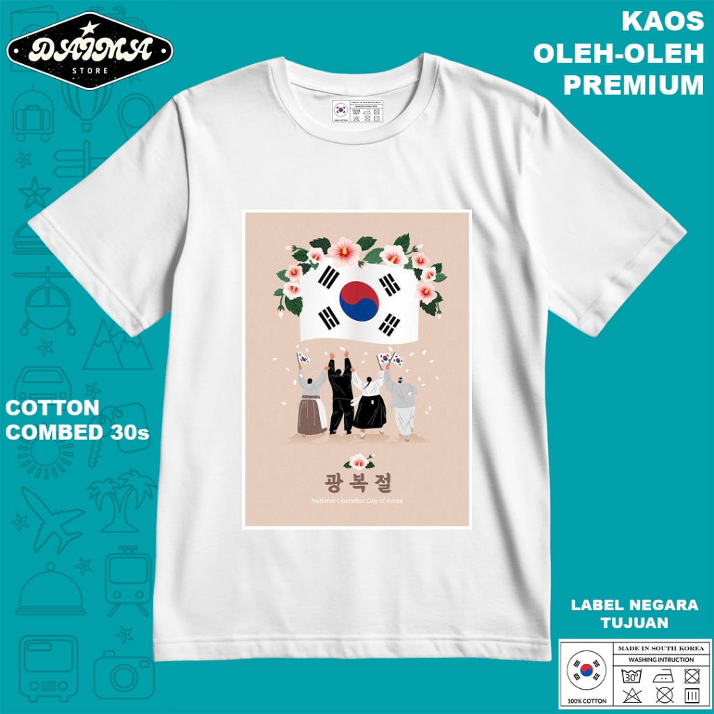 KAOS OLEH OLEH KOREA 38 PAKAI TAG LABEL KOREA ASLI BAJU SOUVENIR PREMIUM GIFT