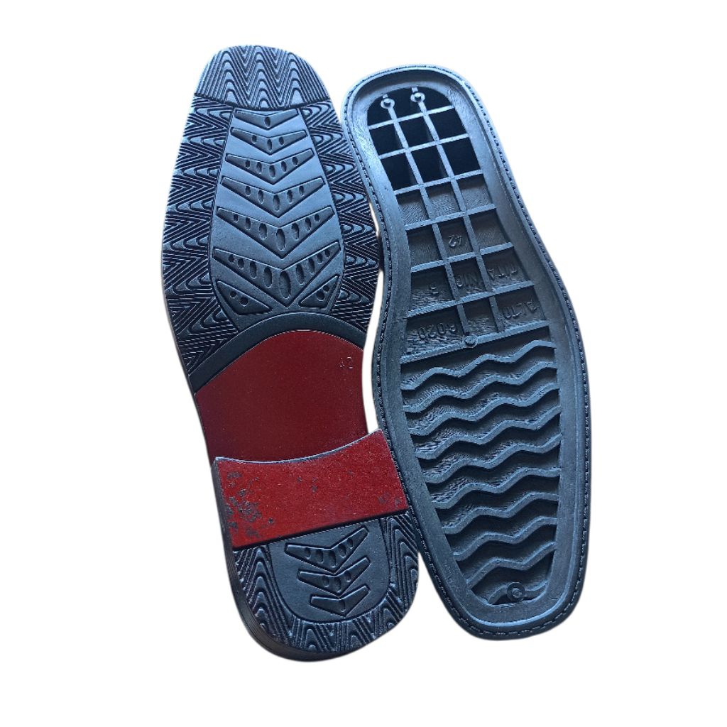 Outsole sepatu pria pantofel pdh insole karet TPR model lancip kombinasi warna sol Titanic B alto 60