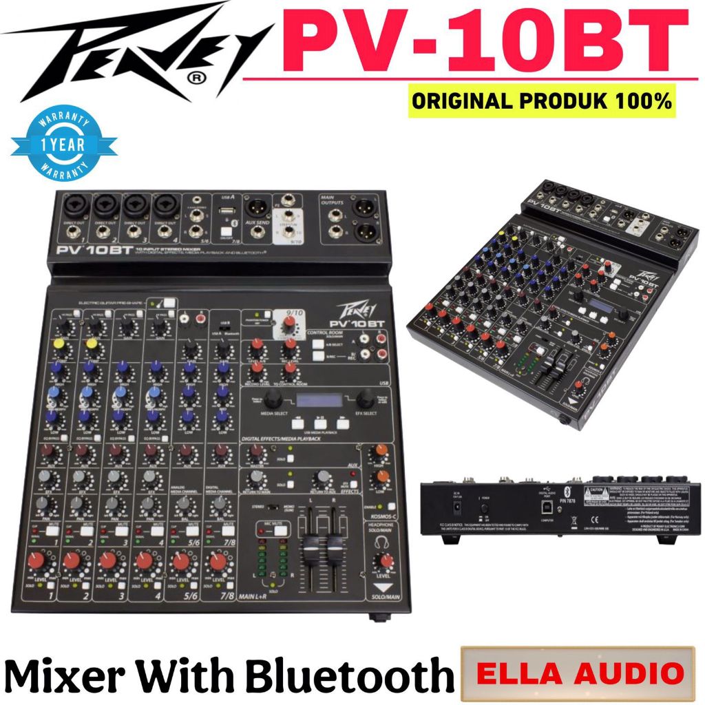 Peavey PV 10BT Mixer Audio USB Compact With Bluetooth Peavey PV10BT