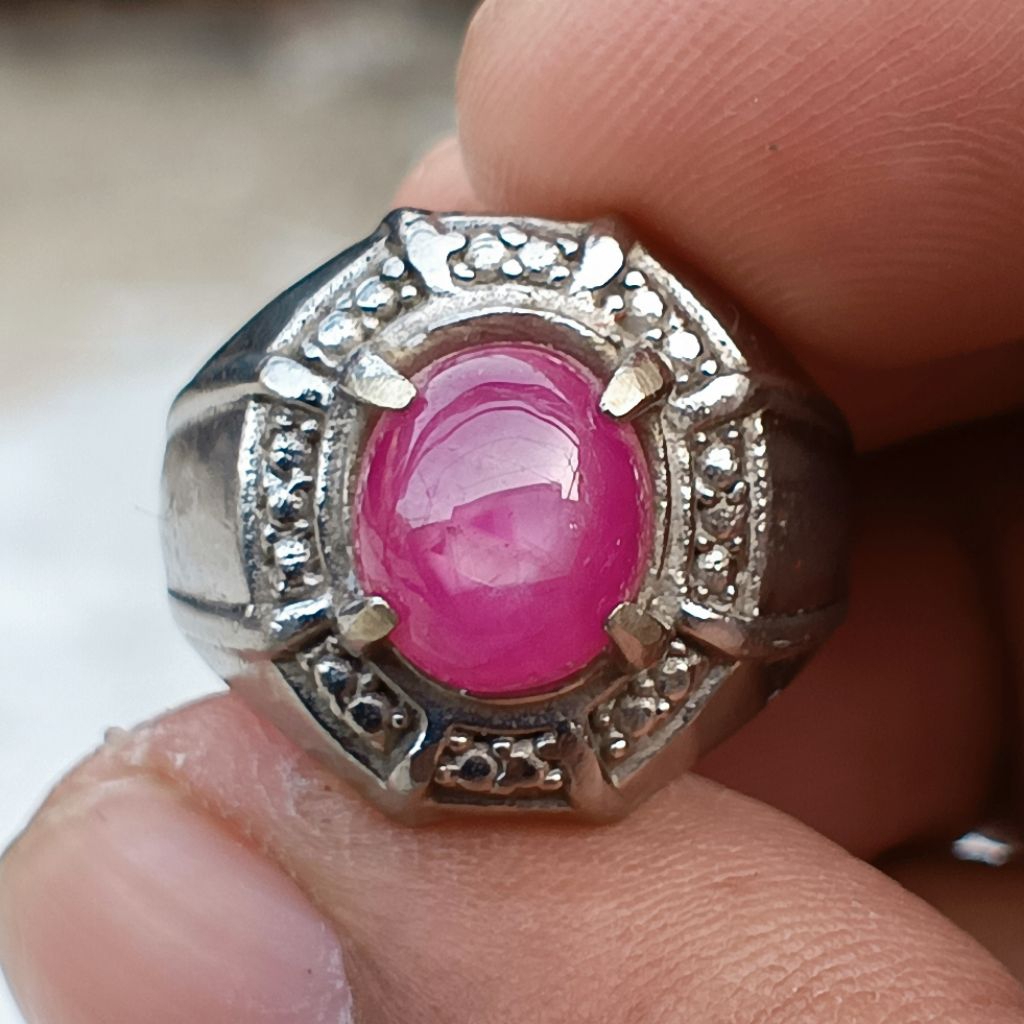 batu ruby Madagaskar ring alpaka