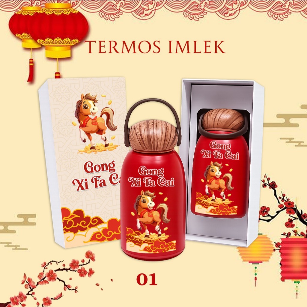 HAMPERS IMLEK / LEBARAN / TERMOS CUSTOM HARDBOX  / CHRISTMAS / SOUVENIR SATUAN TERMOS JAMUR + HARDBO