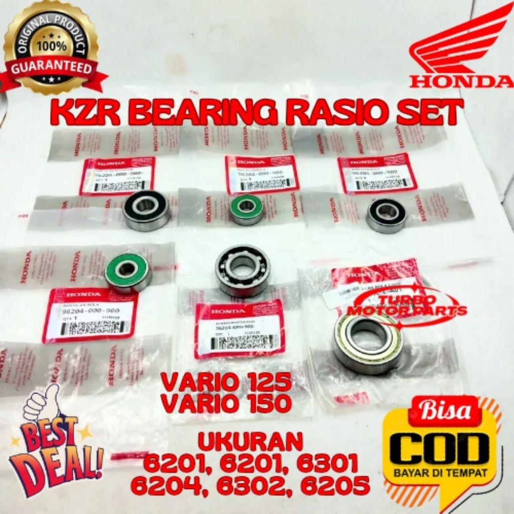 BEARING RASIO SET ORIGINAL HONDA KODE KZR, BEARING RASIO SET VARIO 125, BEARING RASIO SET VARIO 150
