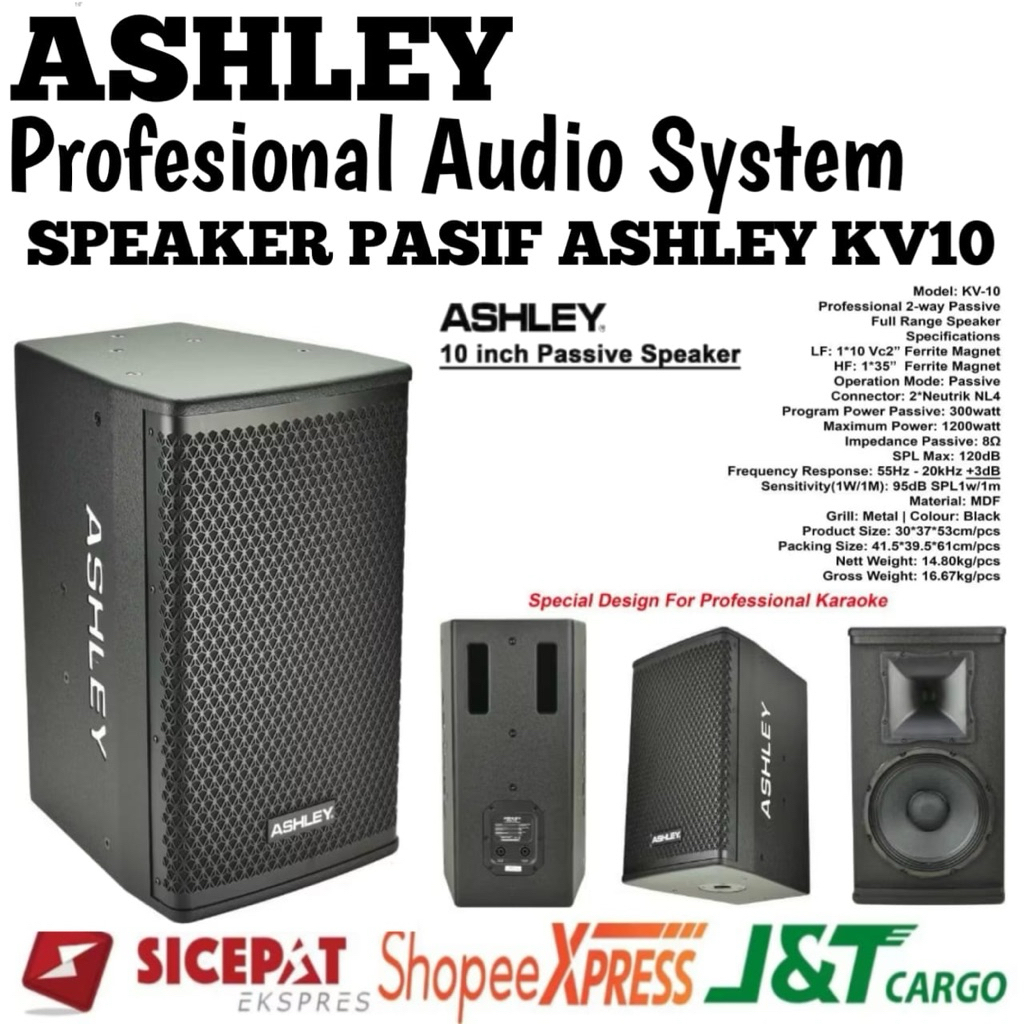 Speaker Pasif Ashley Kv10 Original Speaker 10inch Ashley Kv10