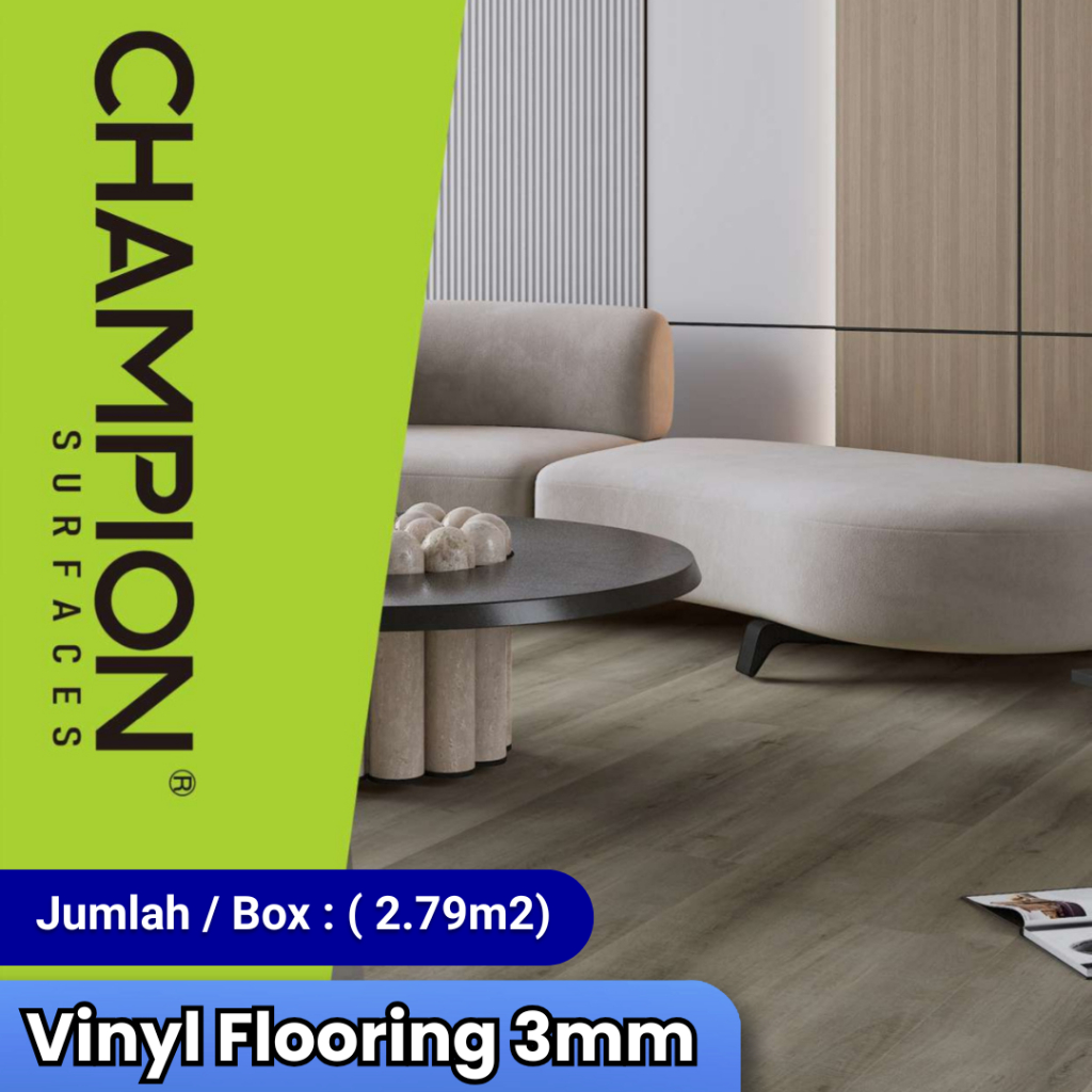 Lantai Vinyl Champion 3mm | Vinyl lantai 3mm Tahan Air