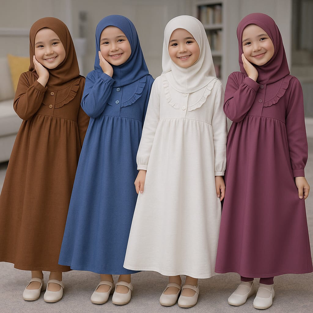 GAMIS ABAYA ANAK PEREMPUAN TERBARU 6-10 TAHUN GAMIS ANAK CEWEK TERBARU