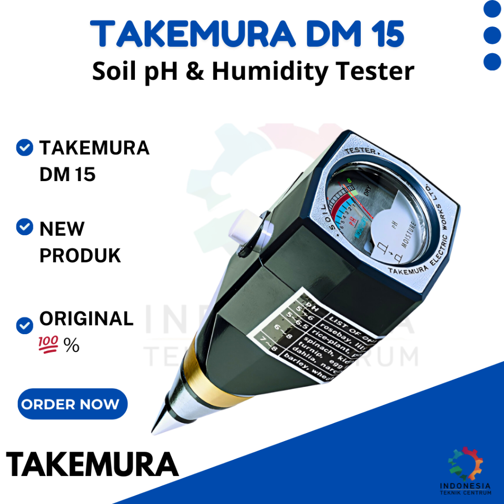 Takemura Soil pH & Moisture Tester DM-15 Original Japan