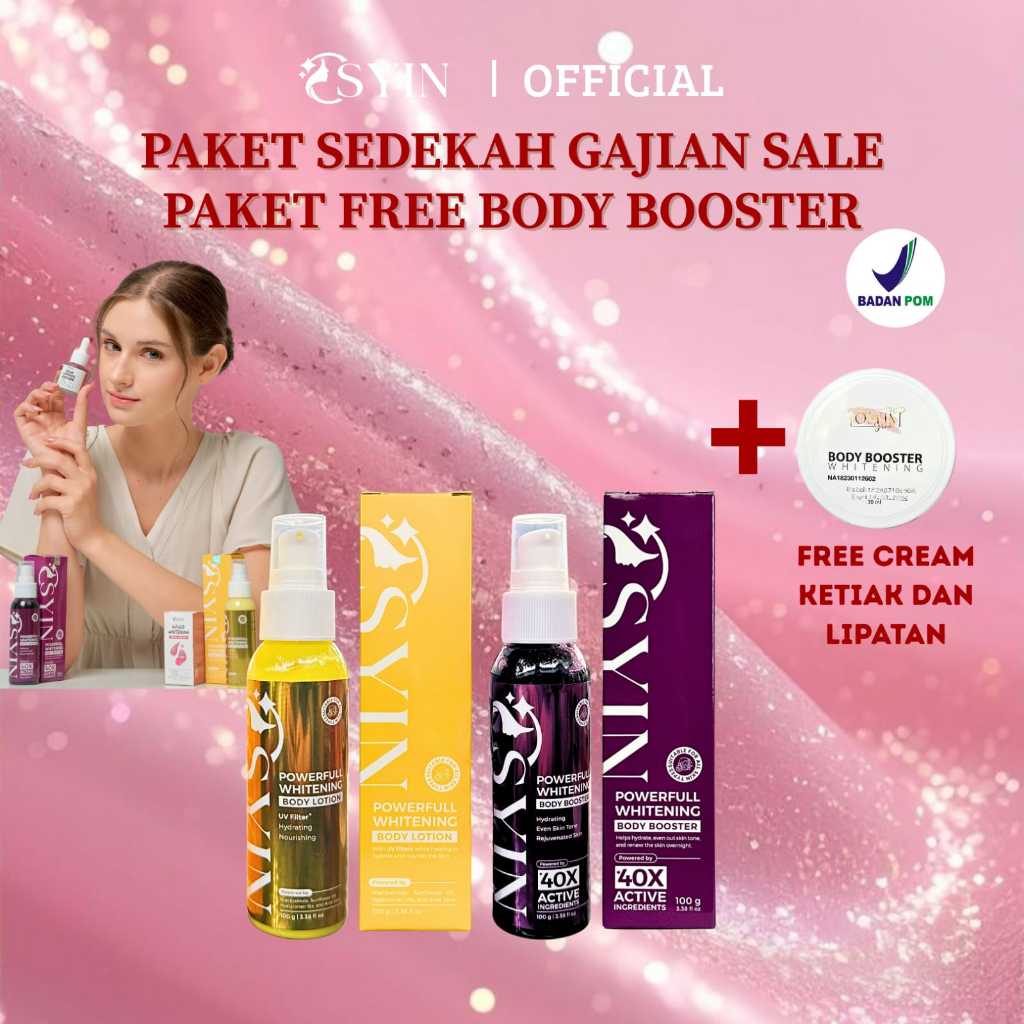 Osyin Glow PAKET SEDEKAH Powerfull Body Lotion + Powerfull Body Booster Free Cream Ketiak Dan Lipata
