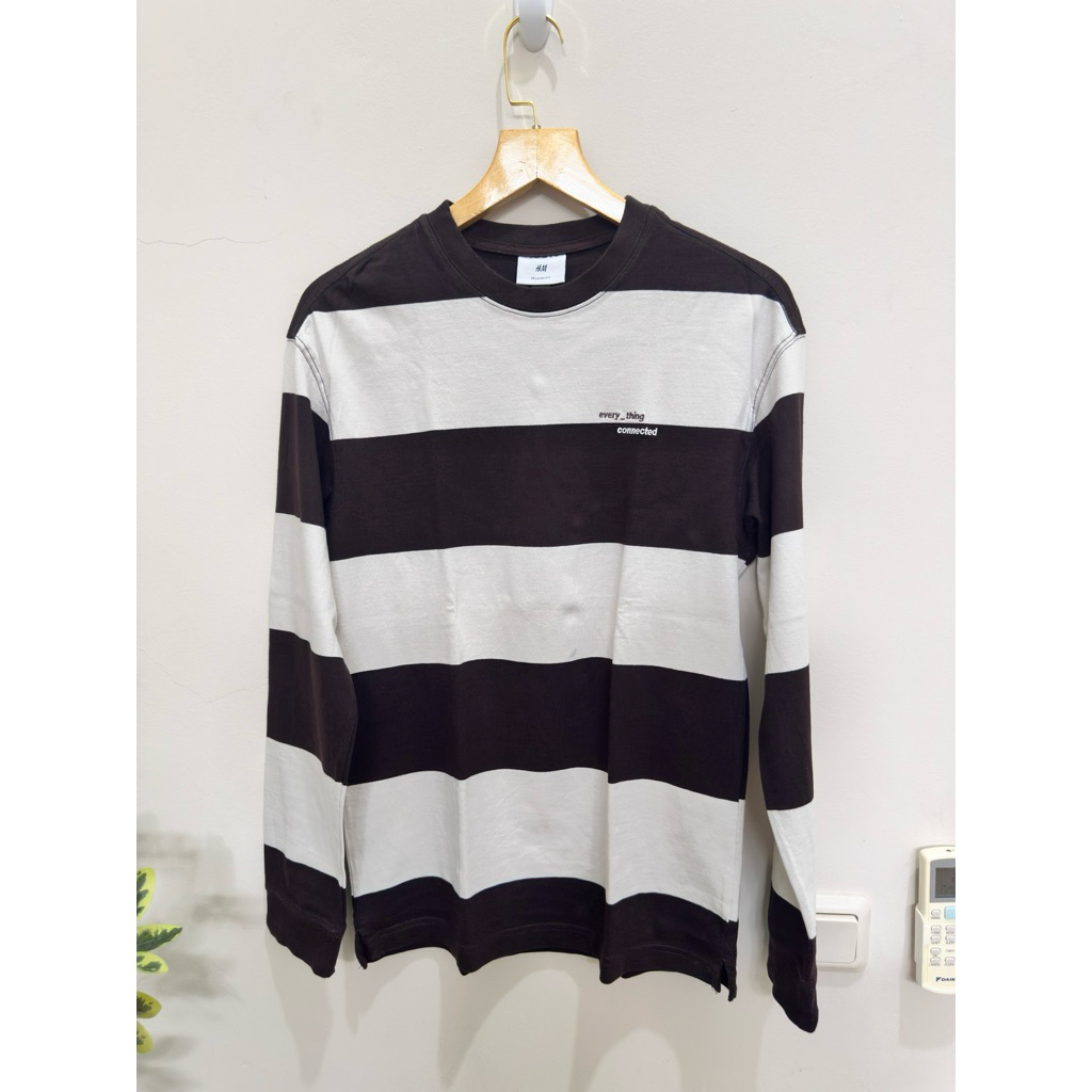 Kaos Lengan Panjang H&M Salur Original Prelov No Minus