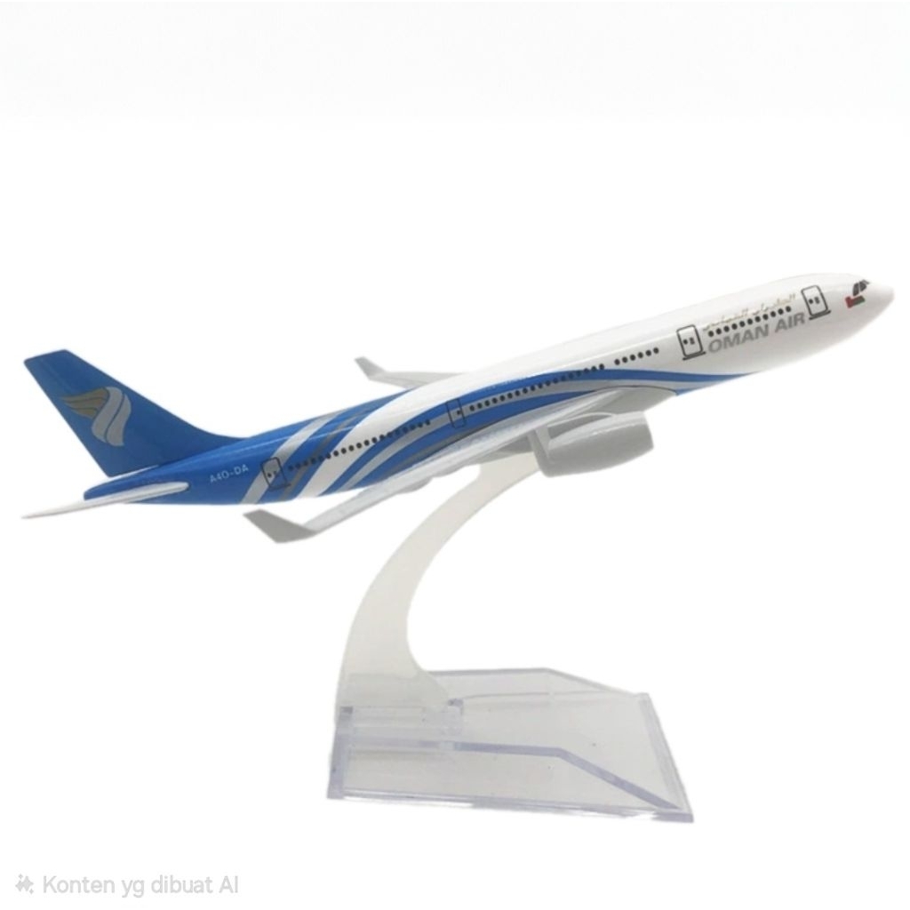 Miniatur Pesawat Oman Air Airbus A330 Panjang 16cm Bahan Metal