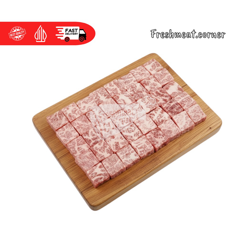 Saikoro Beef Meltiq Cube - 1 Kg | Daging Sapi Premium Impor - Daging kotak